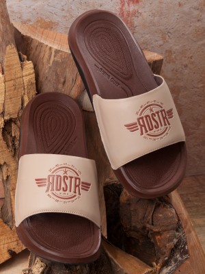 Roadster Men Flip Flops(Beige, Brown , 6)