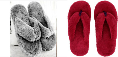 rexizone Women Flip Flops(Maroon, Maroon , 6)