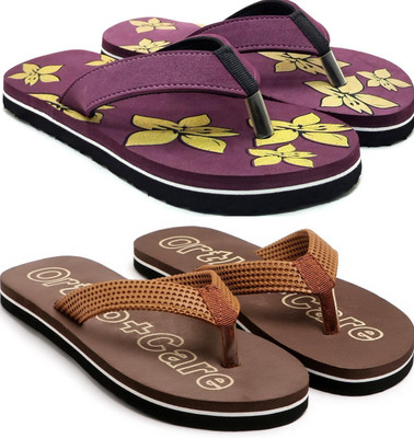 VAHMAH Women Slippers(Purple, Brown , 7)