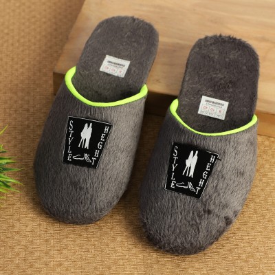 STYLE HEIGHT Men Slippers(Grey , 9)