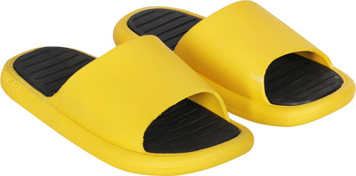 STYLE HEIGHT Men Slides(Yellow , 8)