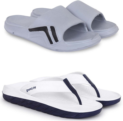 Pampy Angel Men Slippers(Grey, White , 10)