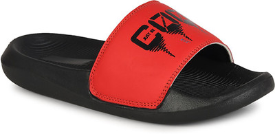 Shoe Mate Men Slides(Red, Black , 9)