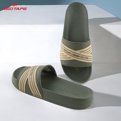 RED TAPE Men Slides(Olive , 7)