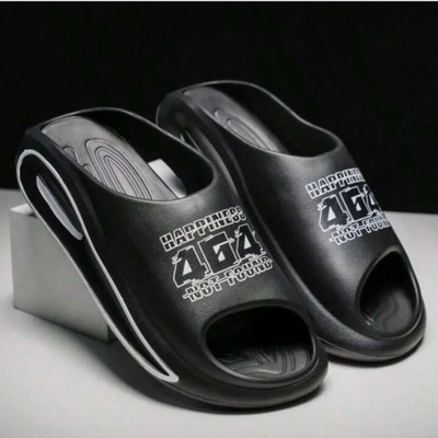 PUTUL Men Slides(Black , 6)