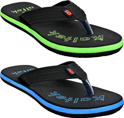Altek Men Flip Flops(Blue, Green , 10)
