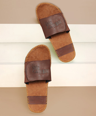 STYLE HEIGHT Men Mens Sliders Slides(Brown , 9)
