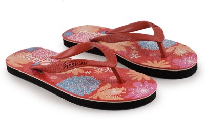 action Women Flip Flops(Red , 8)