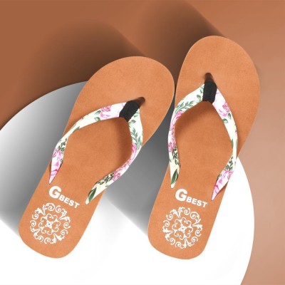 G Best Women Flip Flops(Brown , 5)