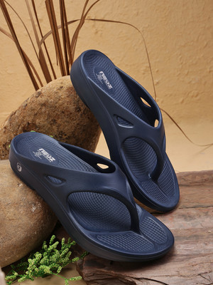Neoz Women Levirex Lightweight with Arch Support Durable Anti-Skid & Stylish Dailywear| Flip Flops(Navy , 4)
