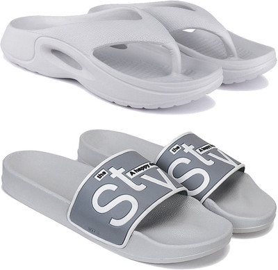 Earton Men Slides(Grey , 6)