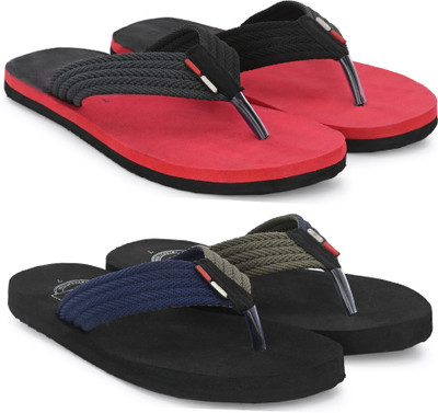 Magnolia Men Flip Flops(Blue, Red , 10)