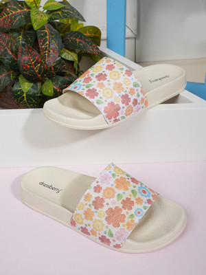 Dressberry Women Slides(Beige , 3)