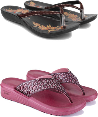 Pennen Women Flip Flops(Maroon , 6)
