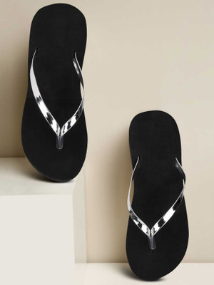 PRIVIKA Women Slippers(Black , 6)