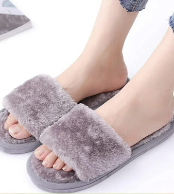 Sale YUG Women Flip Flops(Grey , 7)