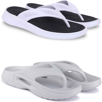 Pampy Angel Men Slippers(Black, Grey , 9)