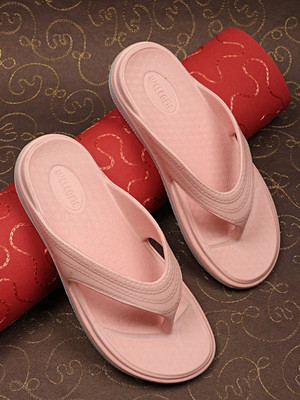 WELCOME Women Lightweight with Arch Support Durable Anti-Skid & Stylish Dailywear| Flip Flops(Pink , 5)
