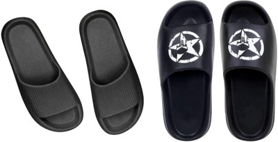 Sirex Men Slides(Black, Black , 9)