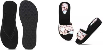 BOOMBEAUTY Women Flip Flops(Multicolor , 5)