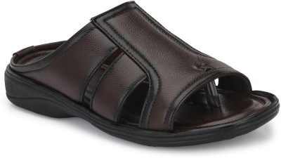 Azzaro Black Men Slippers(Brown , 9)