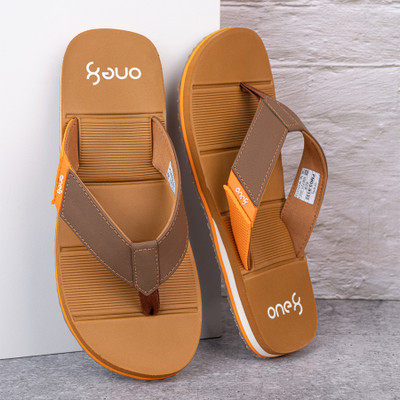 one8 Men Flip Flops(Tan , 7)