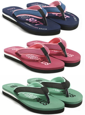 zebio Women Slippers(Navy, Pink, Pink, Green, Black , 5)