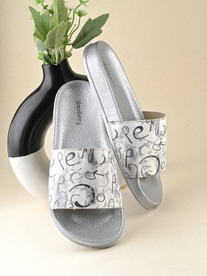 Dressberry Women Slides(Silver , 7)