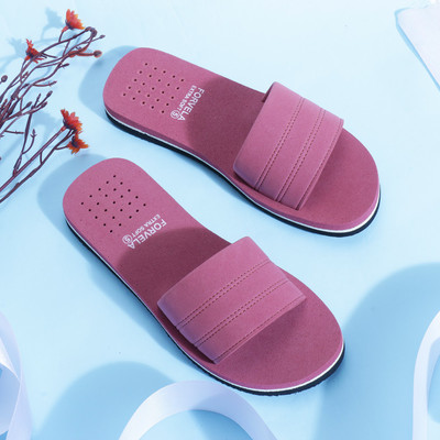 FORVELA Women Slides(Pink , 6)