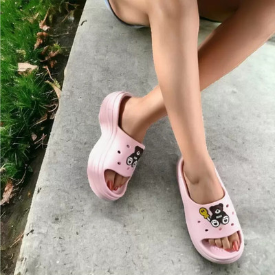 Monoction Women Comfortable Stylish and Trending Colorful Printed Flip Flops chappal For Women Slides(Black, Pink, Green , 4)
