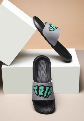 Foot Print Men Slides(Grey , 8)