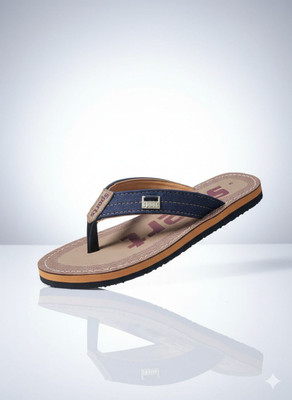 LOX Men Slippers(Brown, Blue , 7)