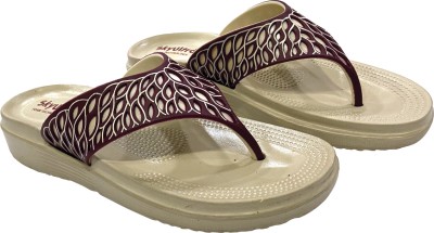 Skyultra Women Flip Flops(Beige , 7)