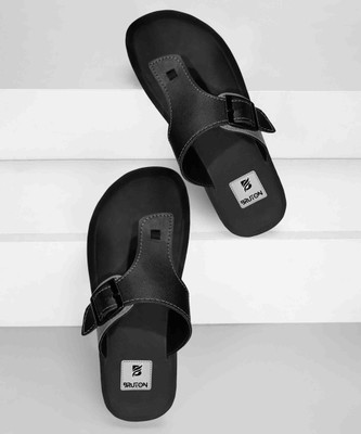 BRUTON Men Slippers(Black , 8)