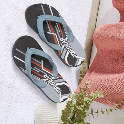 TGH Men Flip Flops(Black, Grey , 6)