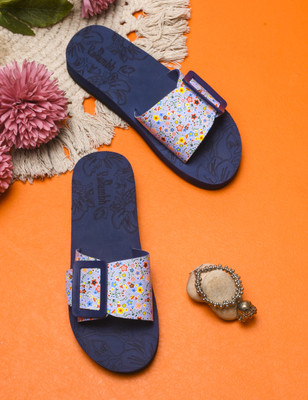 Rasambh Women Rasambh Women Comfortable Stylish and Trending Colorful Printed Flip Flop slider Slides(Navy , 7)
