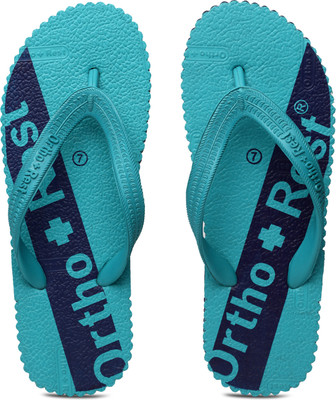 Ortho + Rest Men Soft Orthopedic Slipper for Men|Diabetic, Heel Pain Relief, Anti-Skid Daily Use Slippers(Blue , 8)