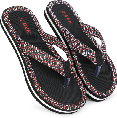 CIBEK Women Flip Flops(Black , 7)