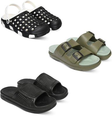 Acorn Men Slides(Olive, Black, White , 8)