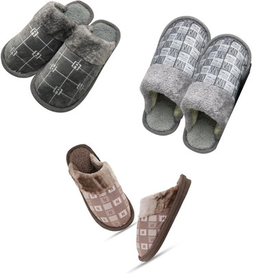Mahi Enterprises Men Flip Flops(Grey, Grey, Brown , 10)