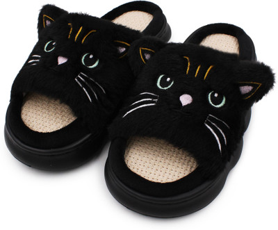 VRITRAZ Women Slippers(Black , 5)