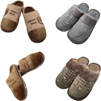 Mahi Enterprises Men Flip Flops(Beige, Grey, Brown, Brown , 7)