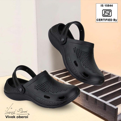 BERSACHE Men Flip Flops(Black , 9)