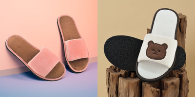 Y key Women Flip Flops(Pink, Off White , 7)