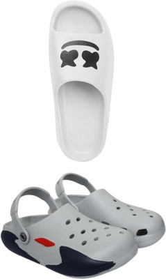 Veewalk Men Slides(White, White , 7)