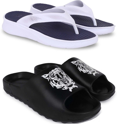 Kapani Fashion Men Slippers(Blue, Black , 7)