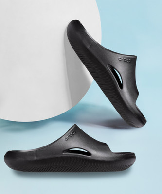 CROCS Men Mellow Recovery Slides(Black , 9 UK/India)