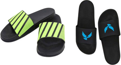 nvisan Men Slides(Green, Blue , 7)