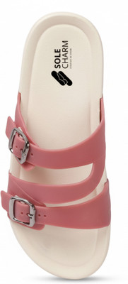 Sole Charm Women Flip Flops(Black , 5)