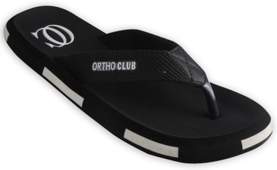 house of common Men Flip Flops(Black , 6)